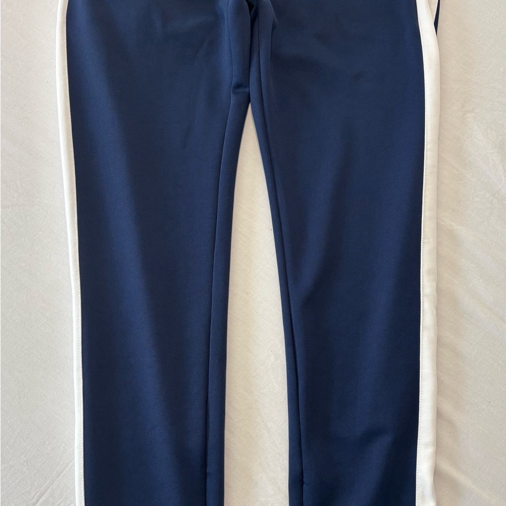 Navy Blue Sweatpants with White Stripes